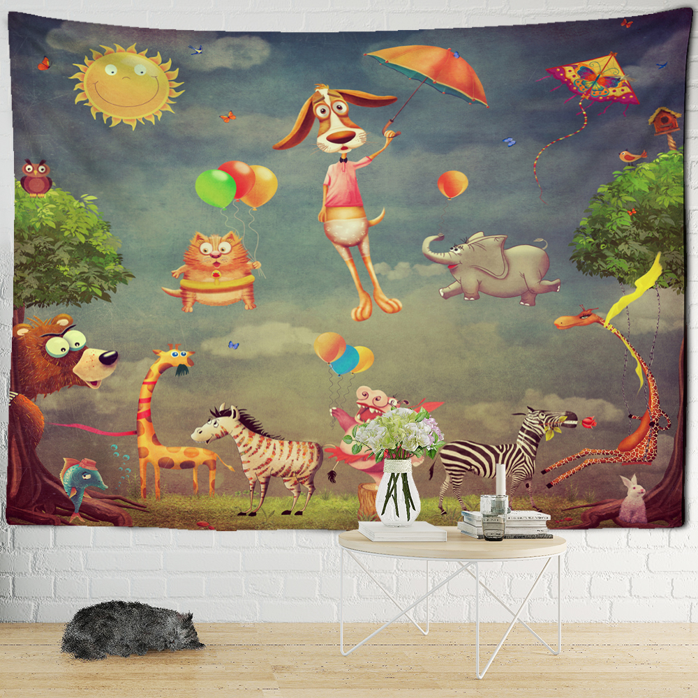 Fawn Oil Painting Tapestry Wall Hanging Animal Natural Scenery Bohemian Hippie Aesthetics Kawaii Room Home Decor