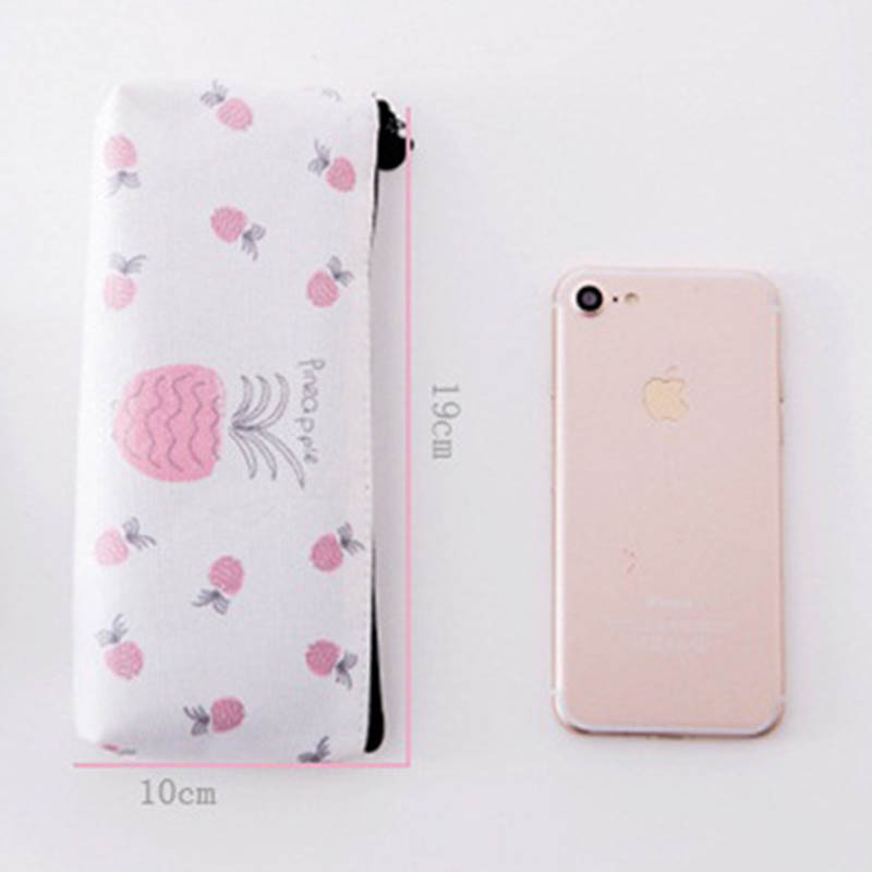 Ny Canvas Fruit Peach Pencil Case School Pencil Falls for Girl Stationery Canvas Pencil Bag Estojo Escolar School Supplies