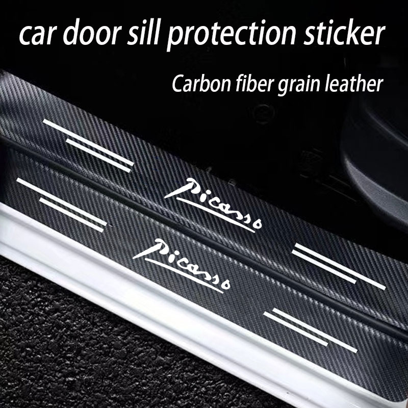 Trunk bumper bewaker sticking lederen autodor dorpel bordbeschermer stickers anti kras voor Citroen Picasso auto -accessoires