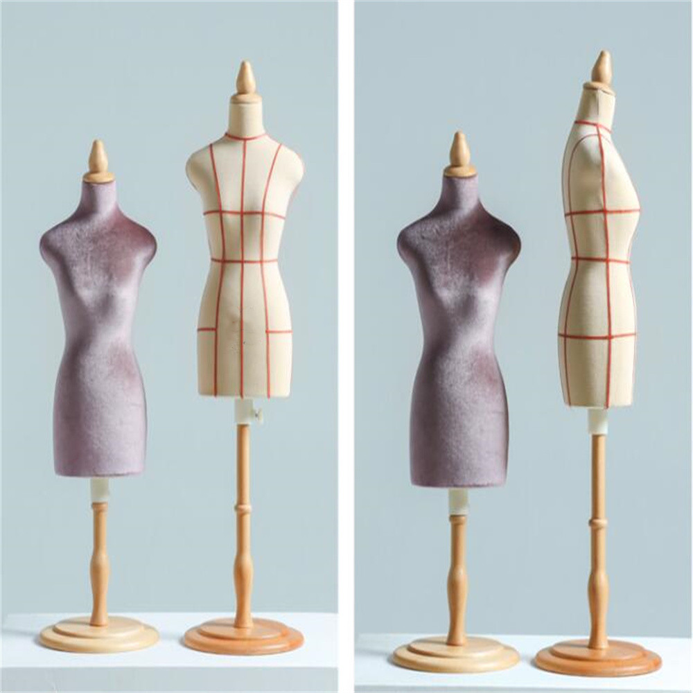 Vrouwelijke stoffen mannequin voor body display, naaimbenodigdheden Busto -jurk, standaard 1: 2 schaal, jersey buste kan C052, 4Style pin