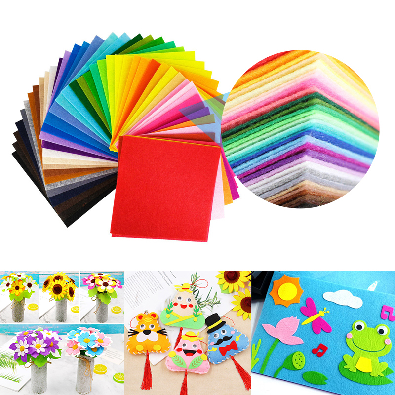 20-40 stcs Nonwoven viltstof 1 mm patchwork doek 10-30 cm Home Decor-bundel naaigoppen quilten plakboek viltvaartuigen vellen vellen vellen