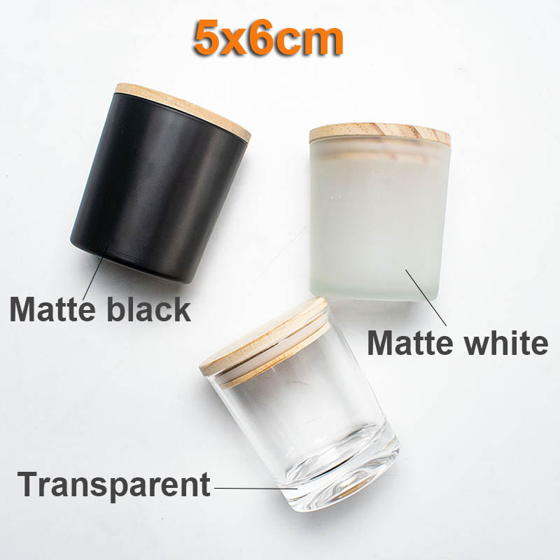 3/Glass Clear Candle Cup with Wooden Lid for DIY Candle Making Arts Aromatherapy Wax Empty Candle Jars Container Home decor