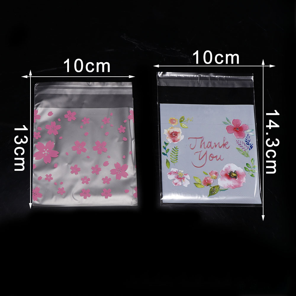 10x10+3cm flor urso laço saco plástico de casamento biscoito de biscoito de bolsas de embalagem de doces