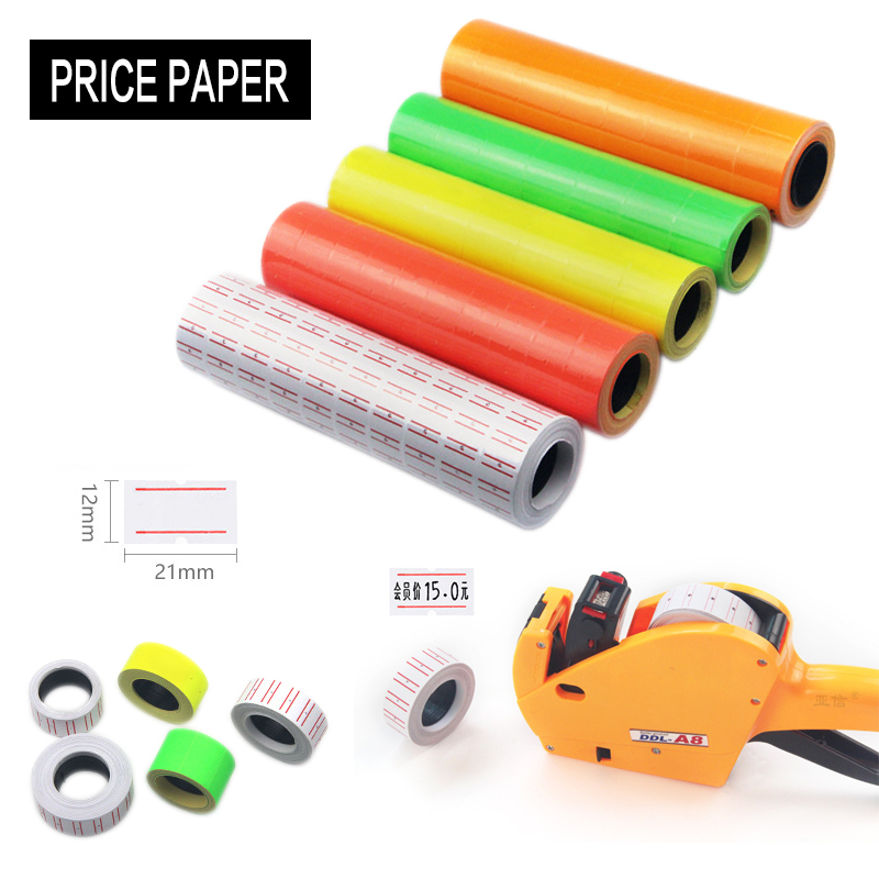 10 Rolls 21mmX12mm Price Label Refill Price Label Tag Mark For MX-5500 Price Gun Labeller For Grocery Counter Price Sticker