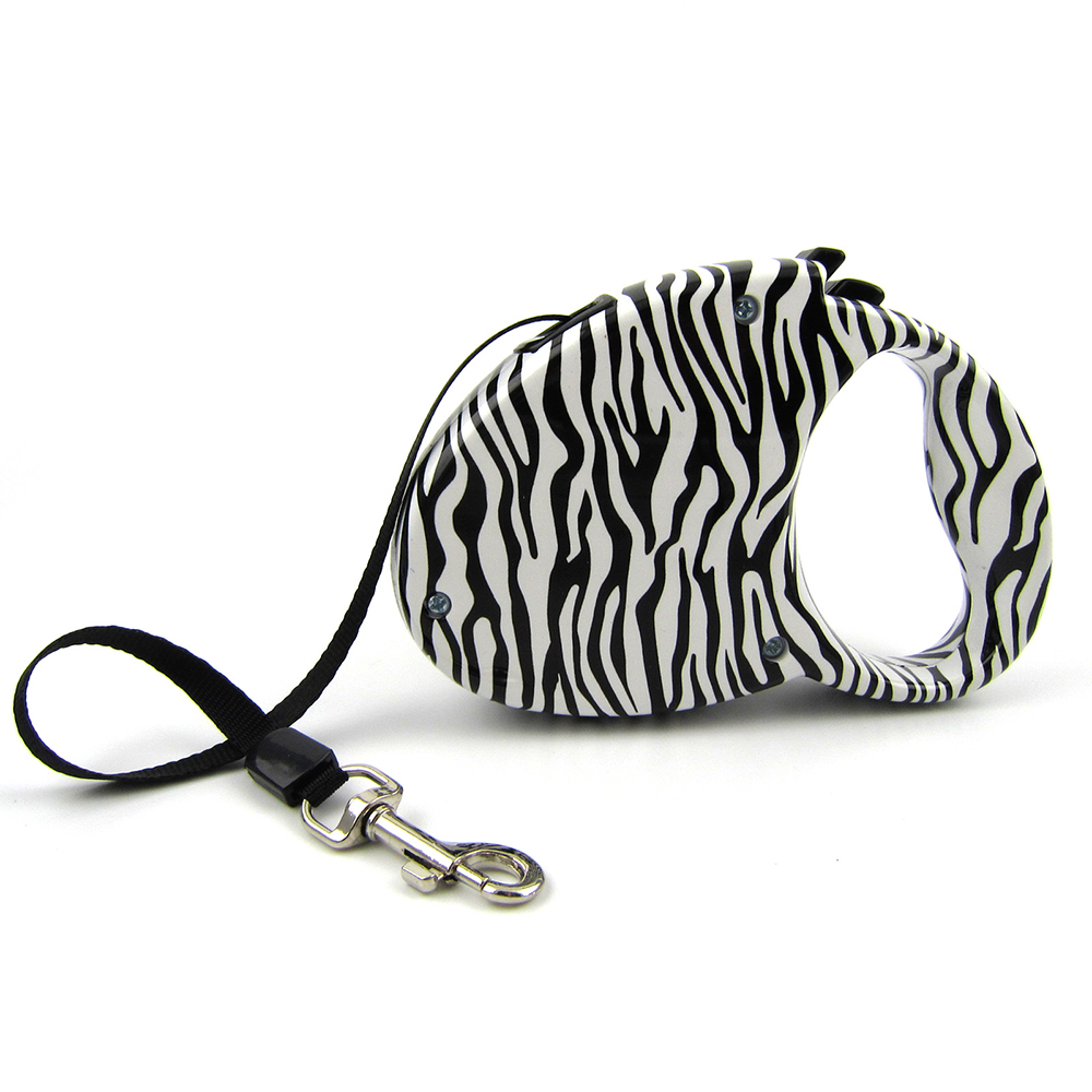 Zebra Stripe Automatic Pet Lashes Retractable Puppy Puppy Lash auto-agissant de taille moyenne principale Cat Tow Tow Rope Pethay