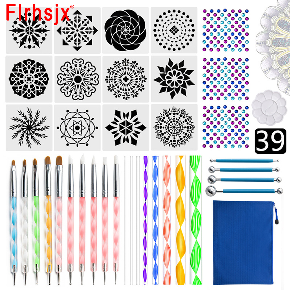 DIY Mandala Dotting Tools Set Acrylic Rods Graffiti Embossing Dotting Kit for Painting Rocks Tools and Mandella Art