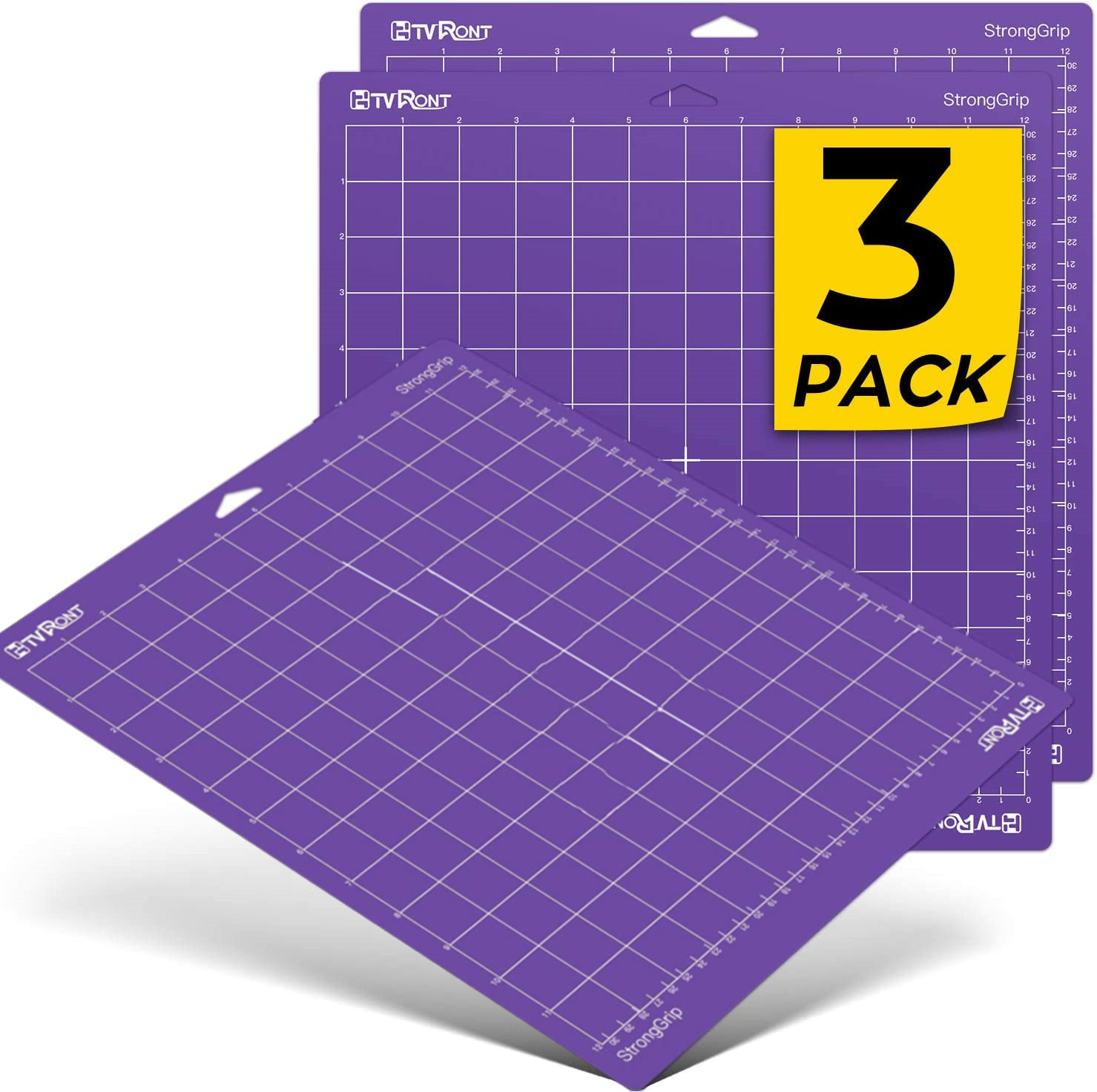 HTVRONT 3 Pack 12x12in/30x30cm PVC Adhesive Cutting Mat Engraving Machine Base Plate Pad for Cricut Explore Air/Air2/Maker DIY