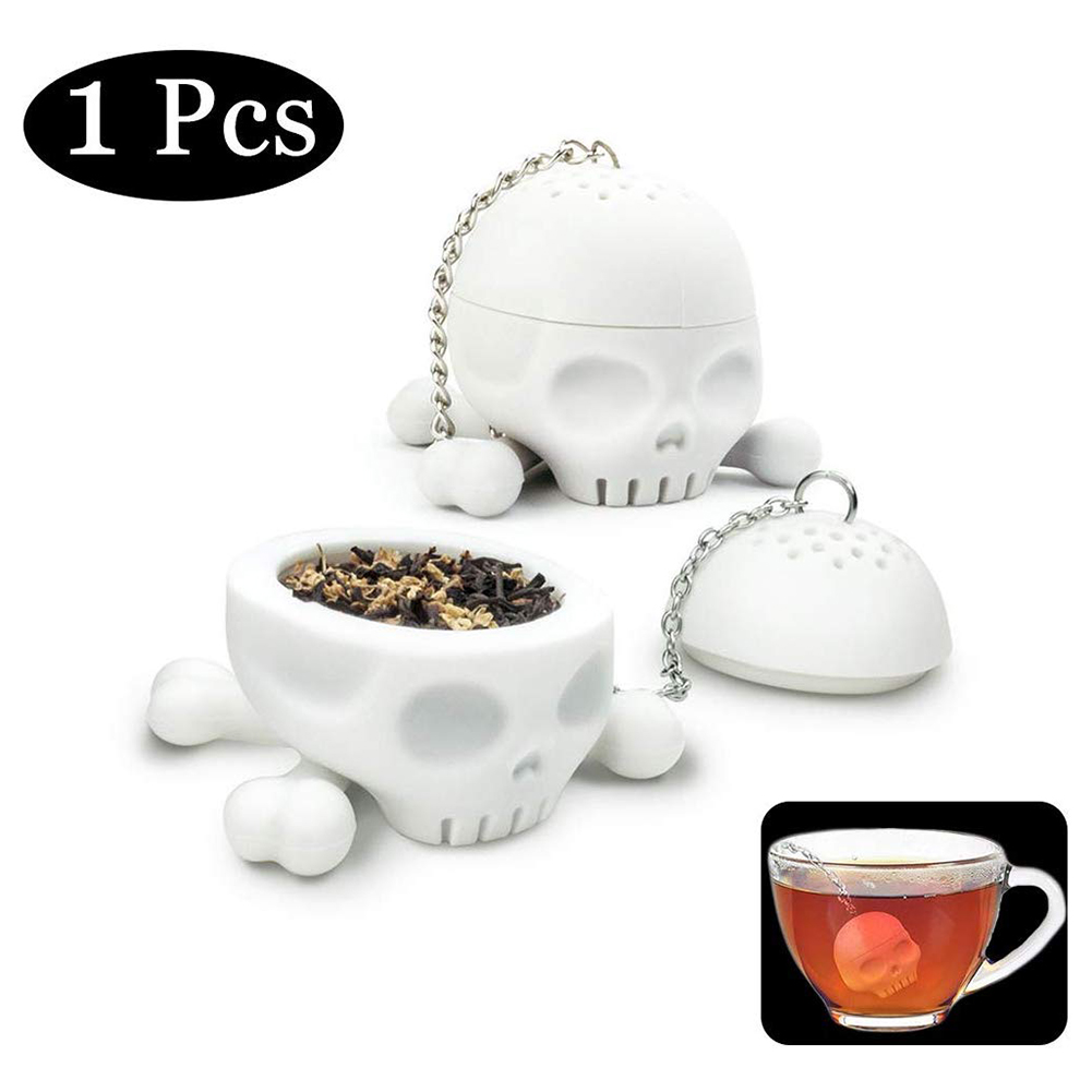 Skull Silicone TEA SACO TEA TEA INFUSER SILICONE FERRIFICAÇÃO FOLELHE FLETE SPICE FILTRO FILTRO DIFRICULADOR DE BREWING DISPOSITIVO DO TEAPOT CACKINH Tool Tool