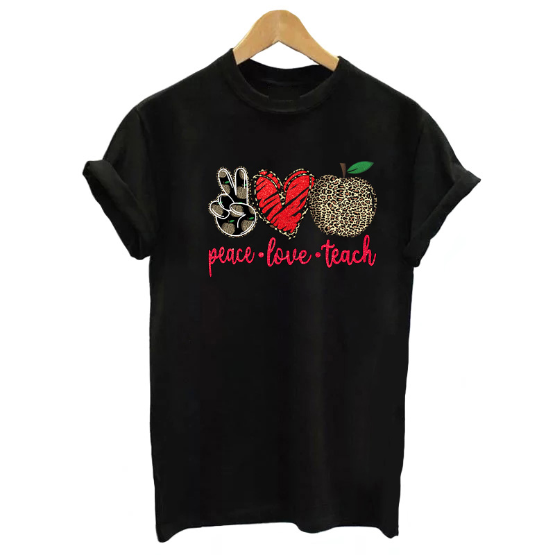 Patch des enseignants sur les vêtements T-shirt à école lavable DIY Sweats à capuche de transfert de chaleur Patch Love Love Teach Appliged sur des vêtements autocollants