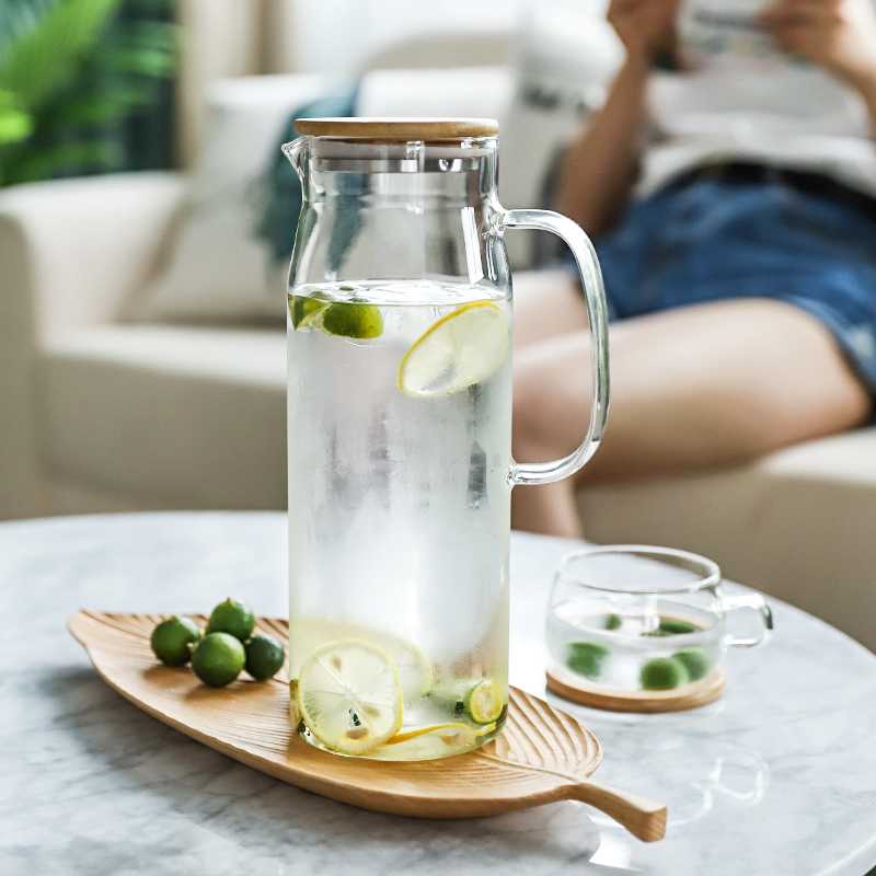 Yomdid Transparent Water Bottle Glass Tobe Fruit Flower Flower Pot grande capacité Puche d'eau Kettle Buinte Juice Bottle de café