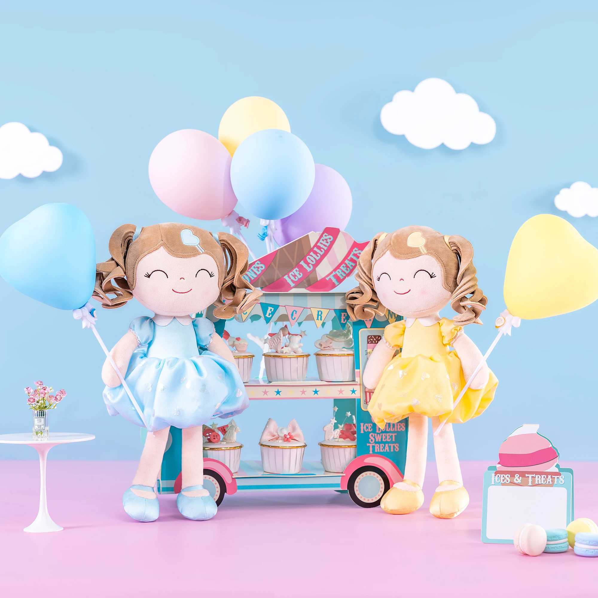 Плюшевые куклы Gloveleya Doll Baby Girl Gift Filling Toy Curly Princess Doll Plush Toy Childrens Gift Childrens Toy J240410