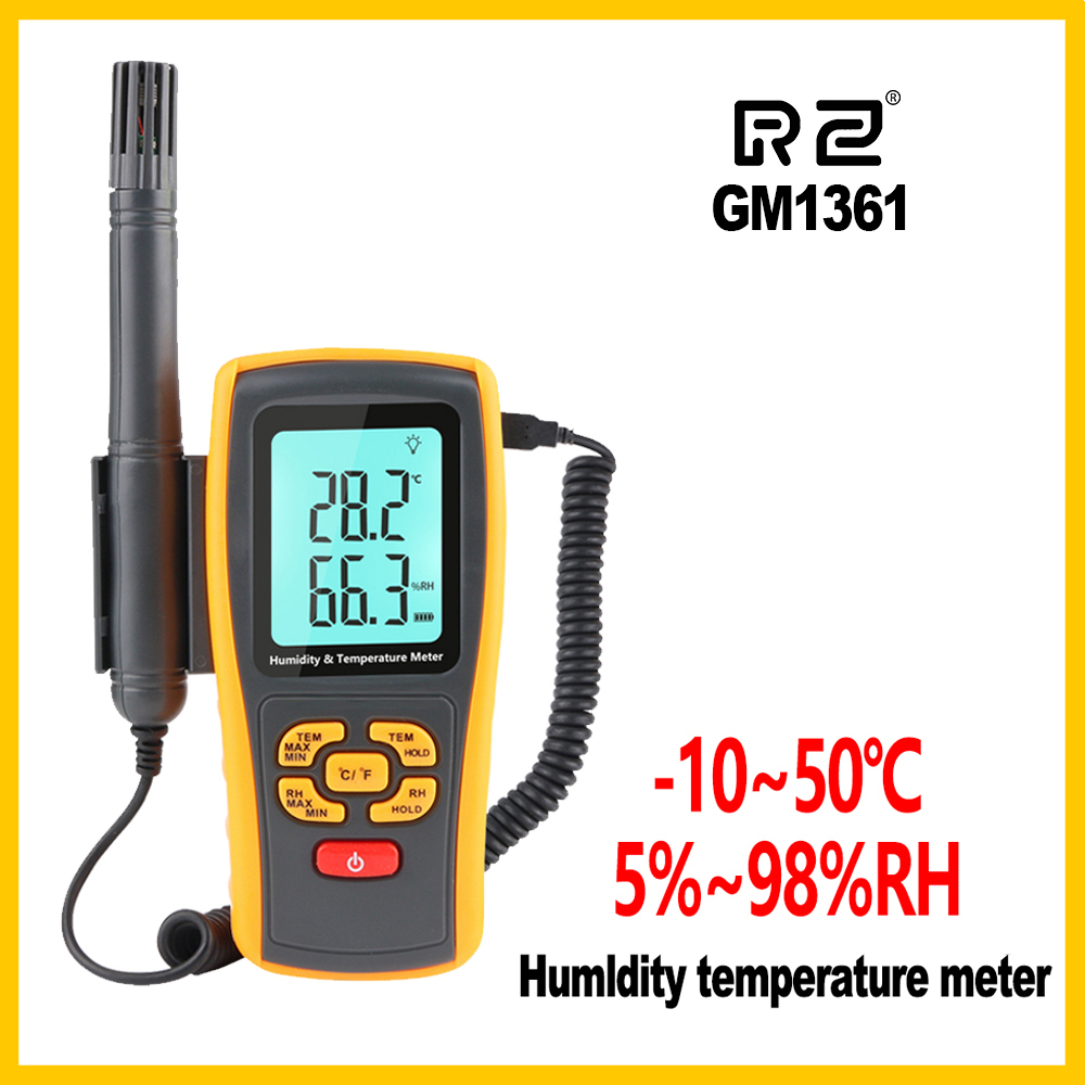 RZ GM1361 wilgotność miernik temperatury z dużym cyfrowym higrometrem LCD Dual Dual Display
