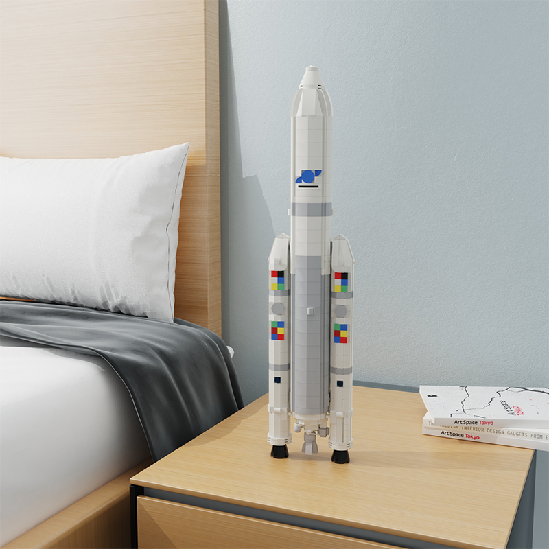 BuildMoc 1: 110 espace à l'échelle Satellite artificiel Arianeal 5 ECA Rocket Building Blocs Universe Véhicule Bricks Toys Enfants Cadeau