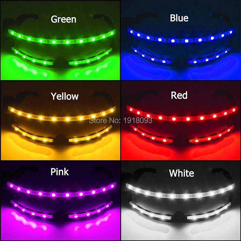 Óculos de LED coloridos Light Up Rave DJ Bright Costume Party Party Glasses