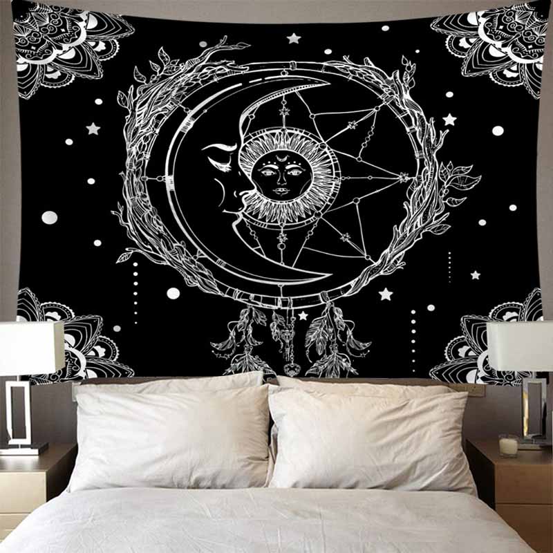 Nightmare Before Christmas Starry Night Sky Cadeau voor filmliefhebber Tapestry Tapestry Skin-vriendelijk polyester wanddecor Tapiz Room Decor Tapiz Room Decor