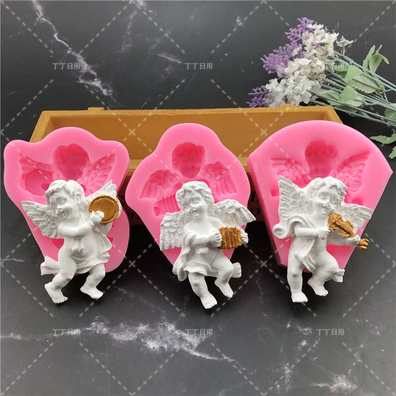 Types sucrecraft angel moude moule aile pendentif fondant 3d forme baby gâteau outils de décoration chocolate gumpaste résine art moule