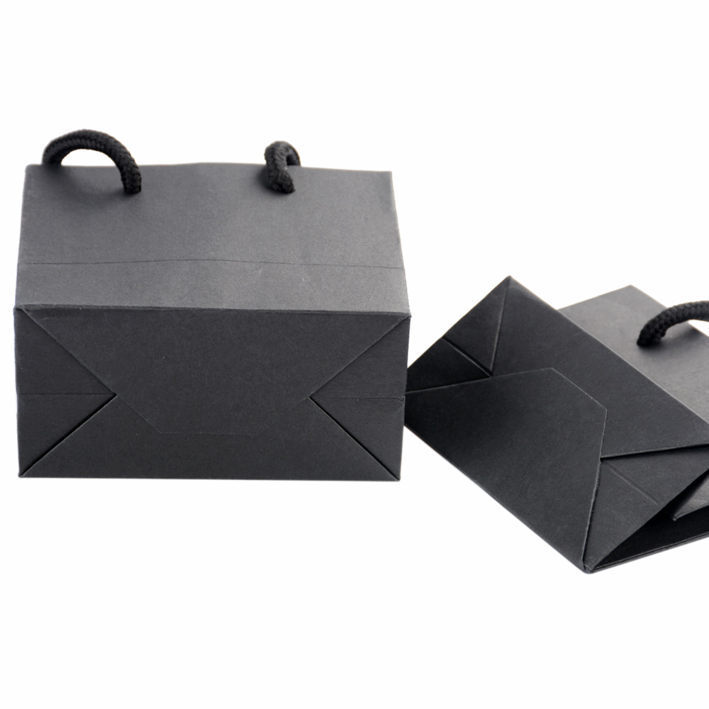 Borse manici di carta di alta qualità da con manici Black Regali da imballaggio festival di imballaggi negozi riciclabili neri