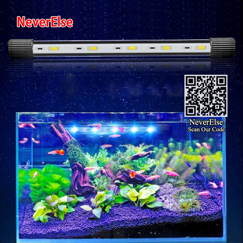 غاطسة LED Aquarium Light Light Fish Bar Bar Lamp 17/24/34cm إضاءة تحت الماء الأزرق+مصابيح LED بيضاء مقاومة للماء الديكور