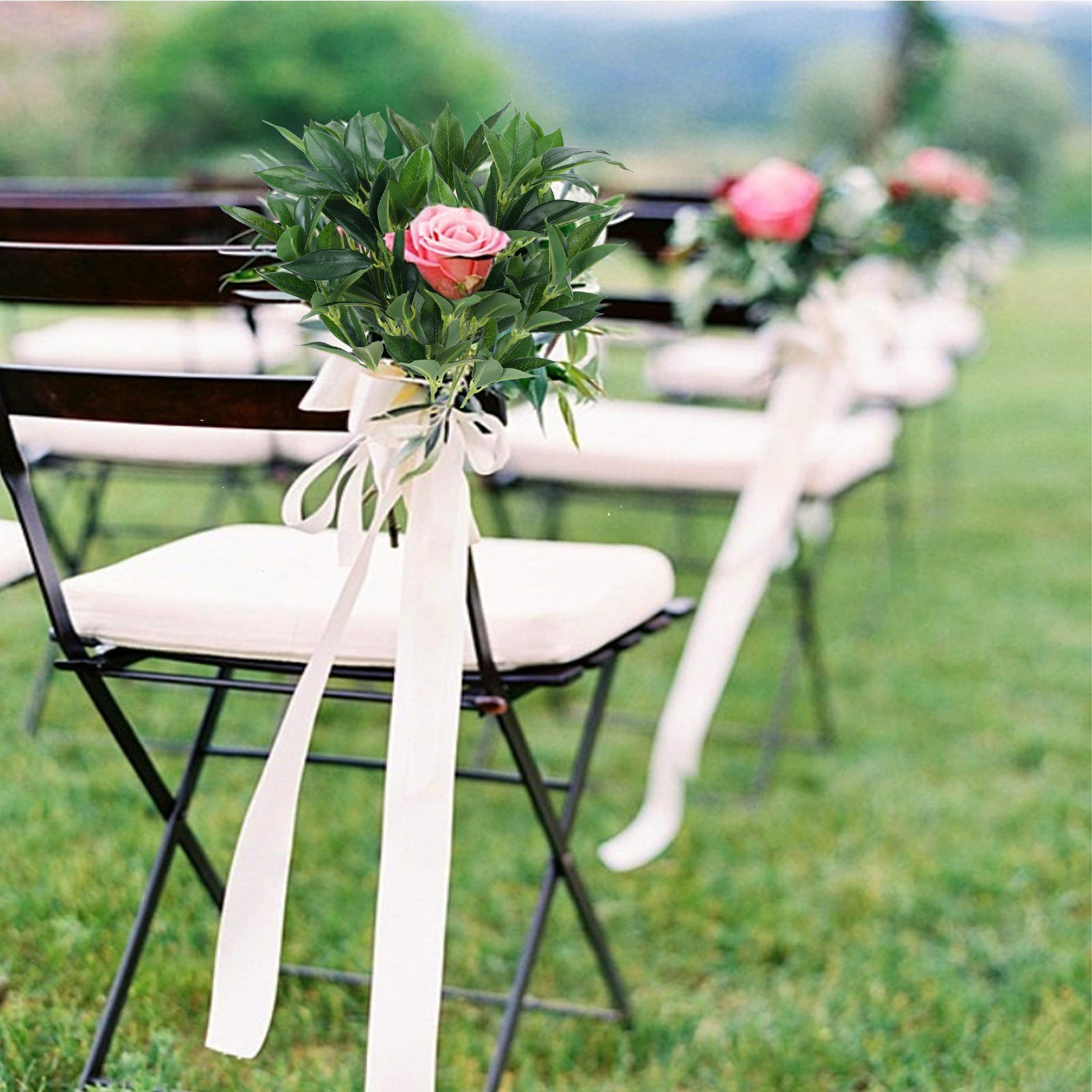 Konstgjorda grönska stamgrenar för bröllop bukett dekor faux grönska för blommor arrangemang bröllop bågrönery blad