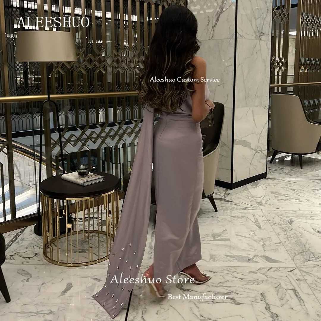 Городские сексуальные платья Алешуо Саудовская Аравия Русалка вечерние платья с разрезом на одно плечо с трудным длинным формальным платьем для вечеринок Dubai Prom Howns 240410