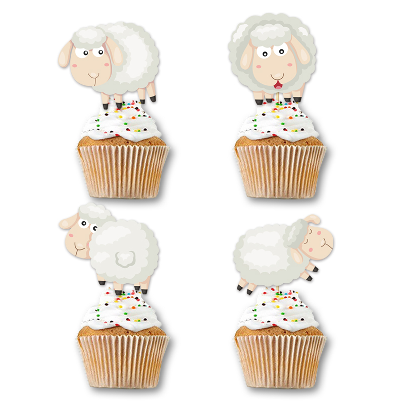 Schafe Themen Geburtstagsfeier Kuchen Dessert Dekoration, alles Gute zum Geburtstag Party Supplies