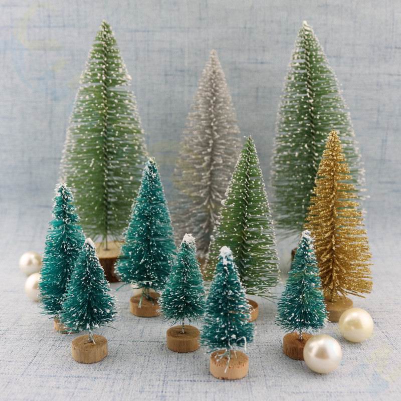 Decorações de Natal pequenas árvores de pinheiro mini enfeites de árvore de natal