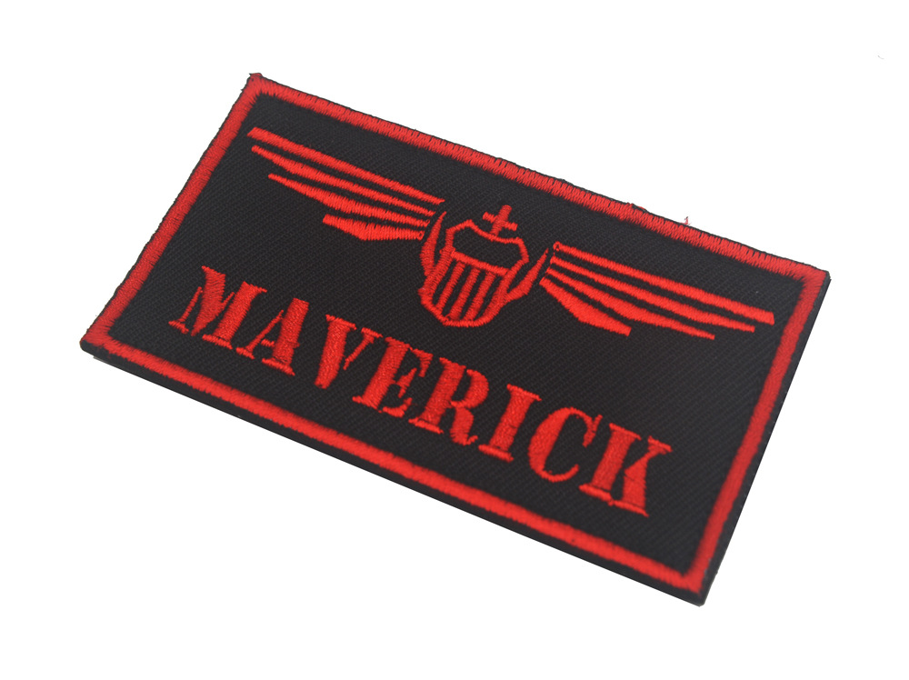 Broderad Maverick Flight Navy Tomcat Patch Top Gun USA Flag Army Tactical Patches Militär för ryggsäckar hatt