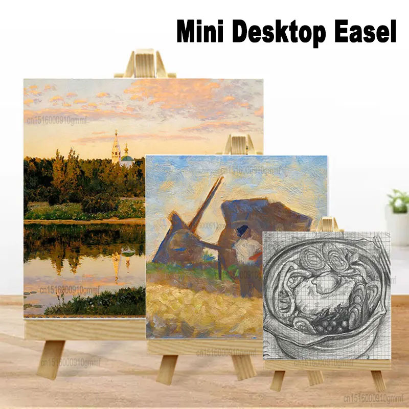 Mini piccolo cavalletto desktop con tela tela di pittura ad olio acrilico arte disegno disegno tavolo tablet libro pieghevole supporto in legno