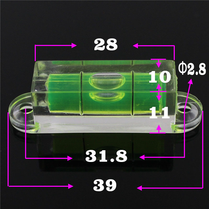 Square Spirit Level mit Ohrenblasen für DIY TV -Halterung Instrumentenausrüstung grüne runde Level Bubble Mini Leveling Regal