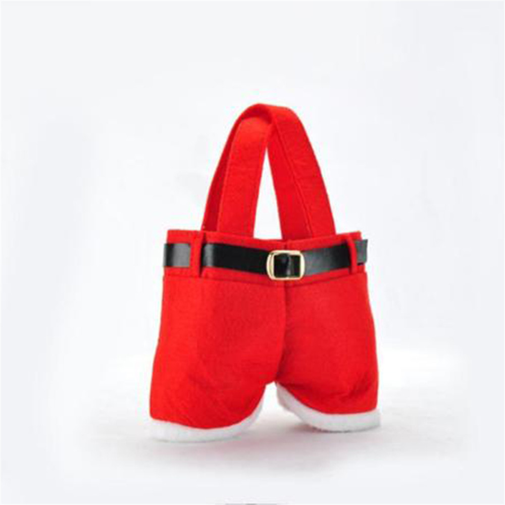 Kerstmis Santa Pants Large Handtas Candy Wine Cadeaum Bag Kerstfeest Decor Christmas Hand Hand Bag Pack Boxes