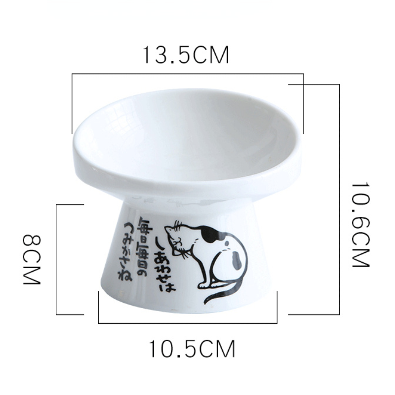 Alimentador de tigela de gato cerâmica não deslizante com suporte elevado China Cervical Proteger alimentos água tigela gato Cerâmica de cães pequeno suprimento de animais de estimação