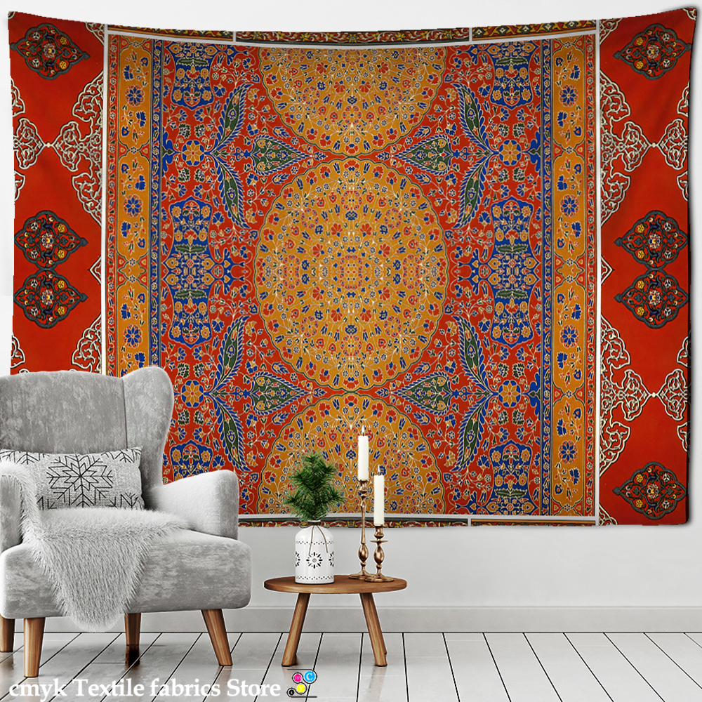 Mandala Teppichmuster Wandteppich Wand Hanging Boho Ästhetik Raum Tapiz Hippie Kunstdekor Hintergrund Stoff Stoff