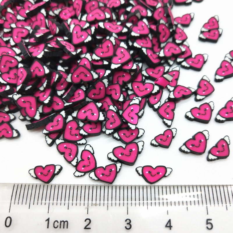 50g5mm Flying Love Happy Heart Angel With Wing Polymer Clay PVC for DIY Crafts Plastic Klei Mud Particles Clays