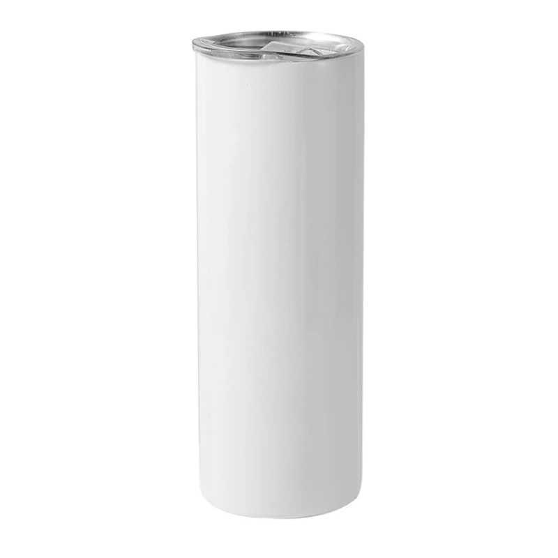 Muggar tom sublimering mager tumbler 20oz rostfritt stål smal tall flask kopp resan mugg parti present diy anpassad 240410