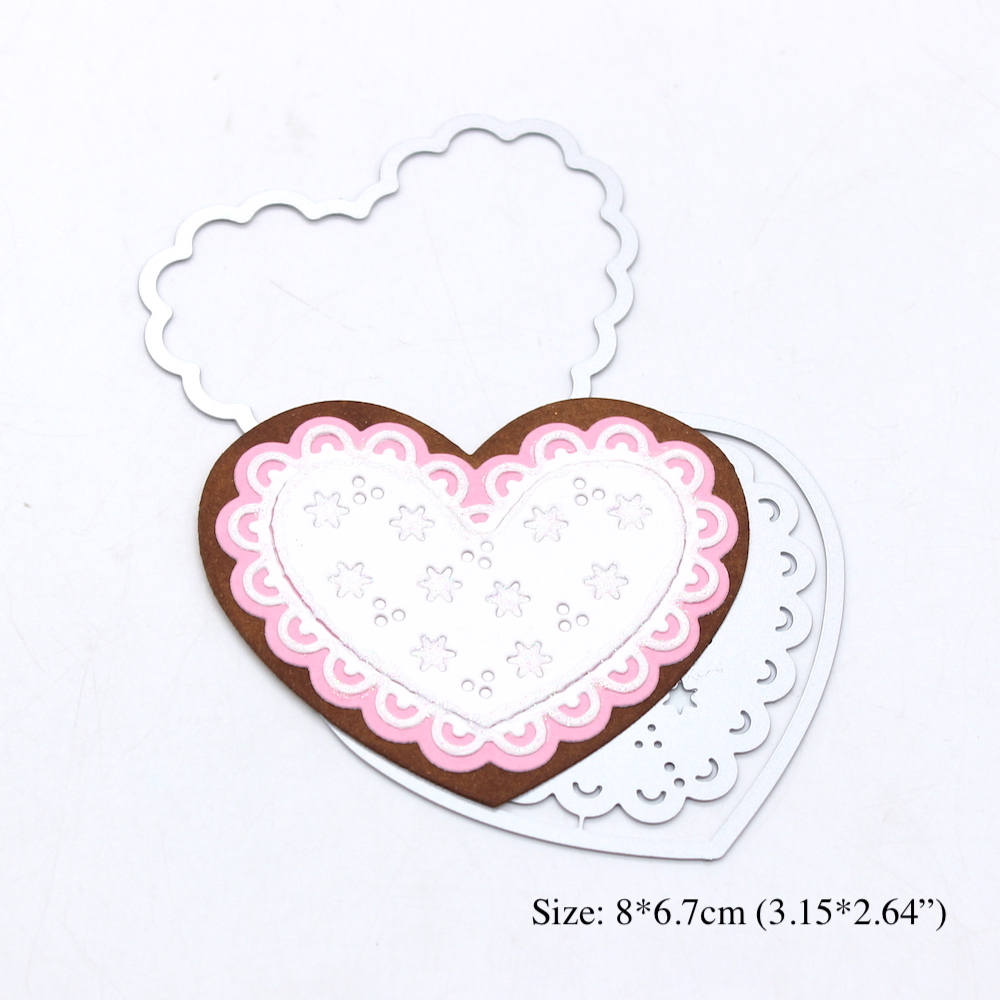 Kscraft Christmas Heart Cookies Metal Cut Dies pochoirs pour bricolage Scrapbooking Decorative Backossing DIY CARTES