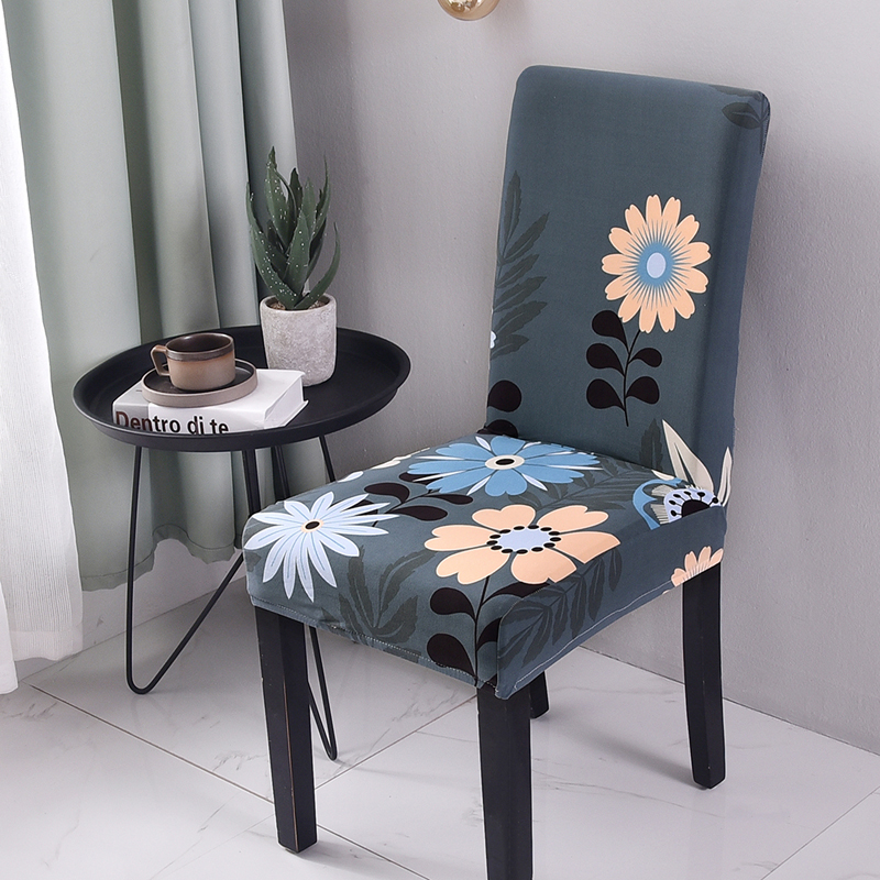 Spandex Elastic Print Chair Cover Modern Dining Chair Slipcover Wedding Restaurant Hotel Antidirty Removable Stretch Chair Cover