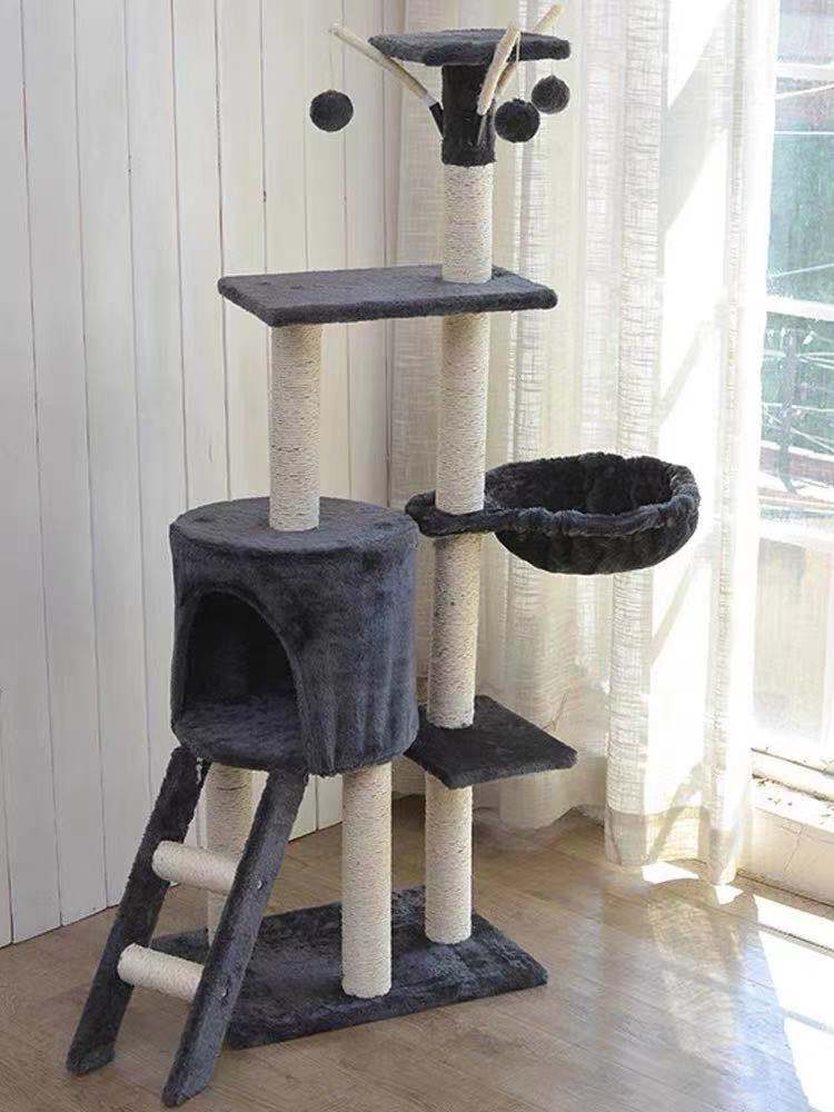 Cat Tree Multi-Layer mit Hängematten-Katzenkratzer-Baumspielzeug Pet Cat House Möbel Kratzern für Pet Cat Activity Center