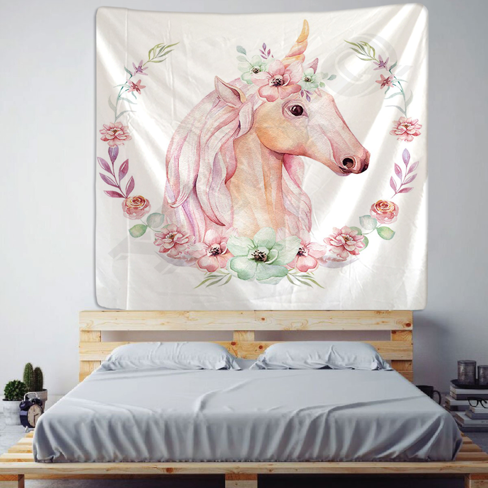 Rainbow Unicorn Tapestry Wall Applendce Bohémien Beach Mat poliestere Puntetta sottile Scialle di scialle Boppata Nuovo