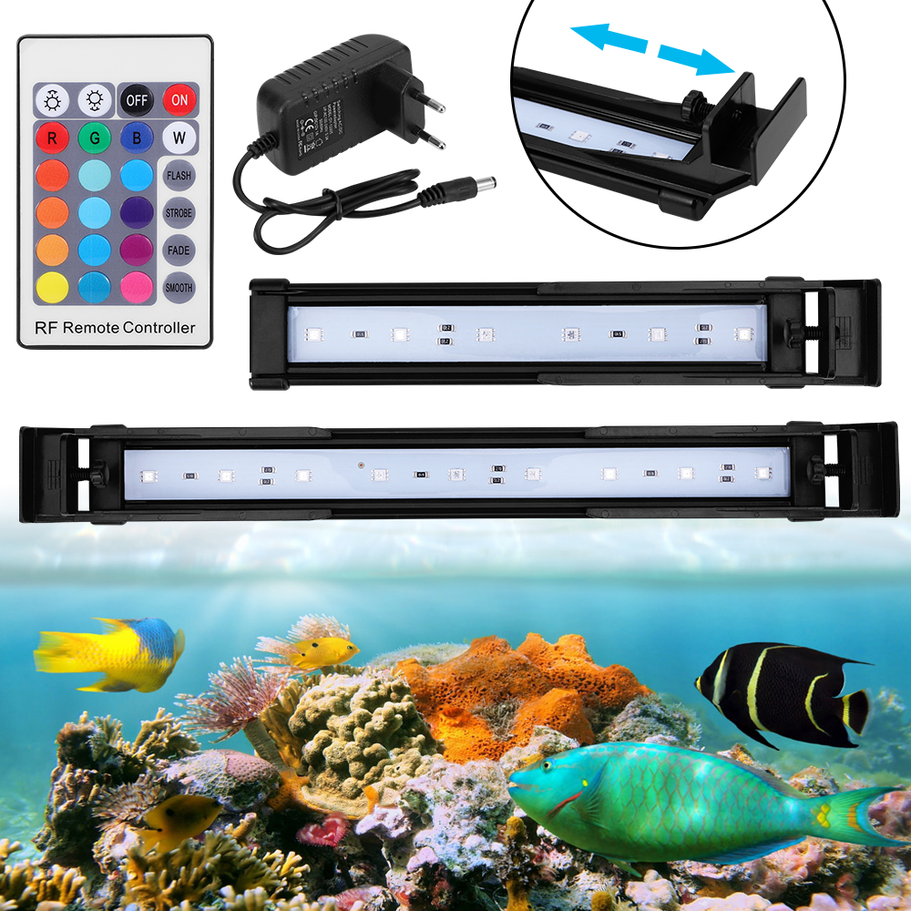 22-32 cm LED Aquarium Light 5050Smd Remote Control Fish Tank Light Spectrum Full Spectrum Full Light Submersible Lampe US US