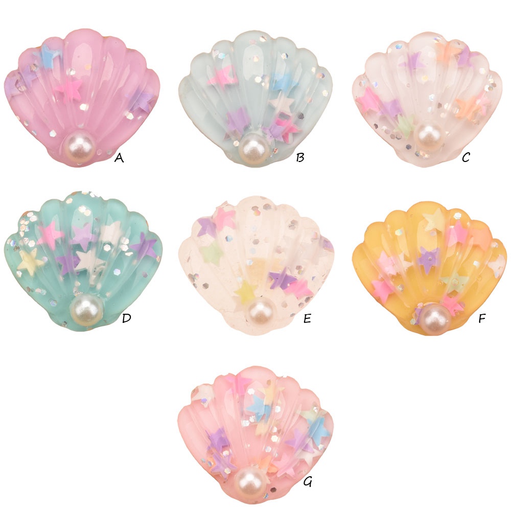 Résine 1inch Shell Flatbacks Baby Girls Hair Accessories Boutique Supplies For Hair Cows Centre Faire Accessoire