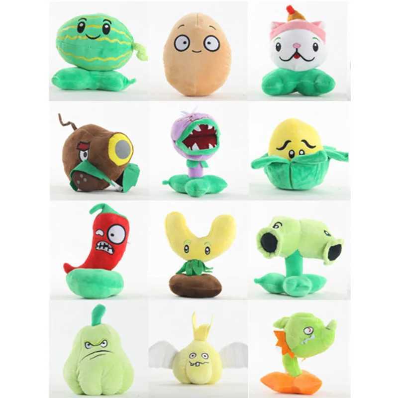 Poupées en peluche 12 pièces / usines de vs zombie pois pot cocktail braisé noix en peluche perle rythme mouchette poupée children cadeau de fête cadeau J240410