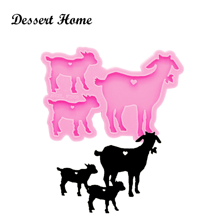 DY0310 Bright MAMA GOAT Resin Craft for Keychain, Family Mom/Dad Silicone Molds, DIY Resin Epoxy Jewellery Making