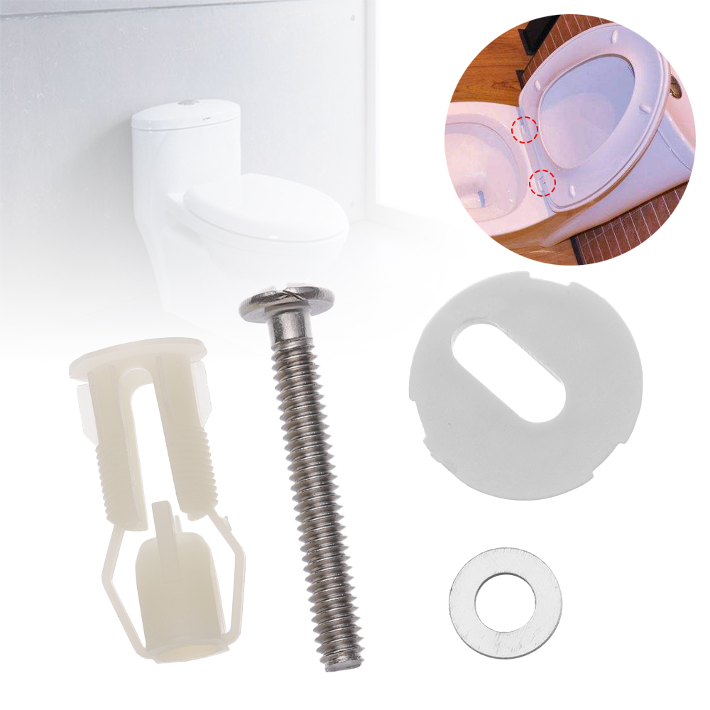 Top Fix Toilet Seat Screws Well Nut Pan Fixing WC Blind Hole Fitting Kit For Universal Bathroom Accessories Replacement