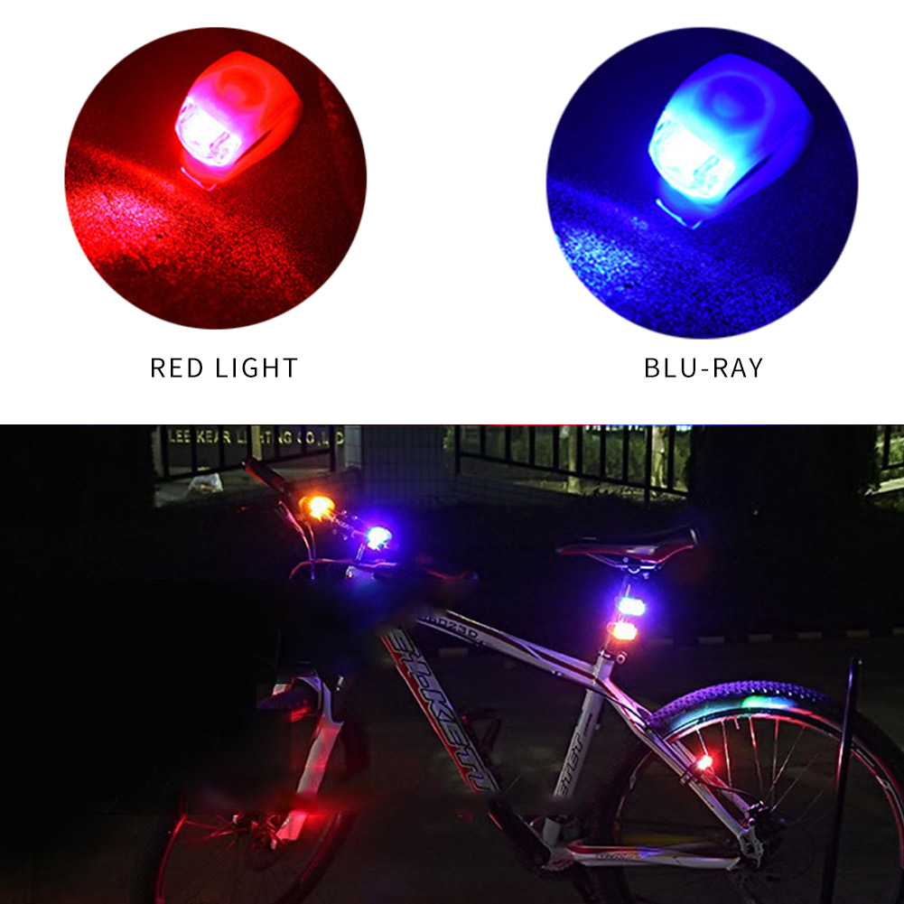 2PCS LED 실리콘 자전거 전면 후면 조명 3 모드 방수 산악 도로 자전거 자전거 헤드 라이트 테일 경고 램프