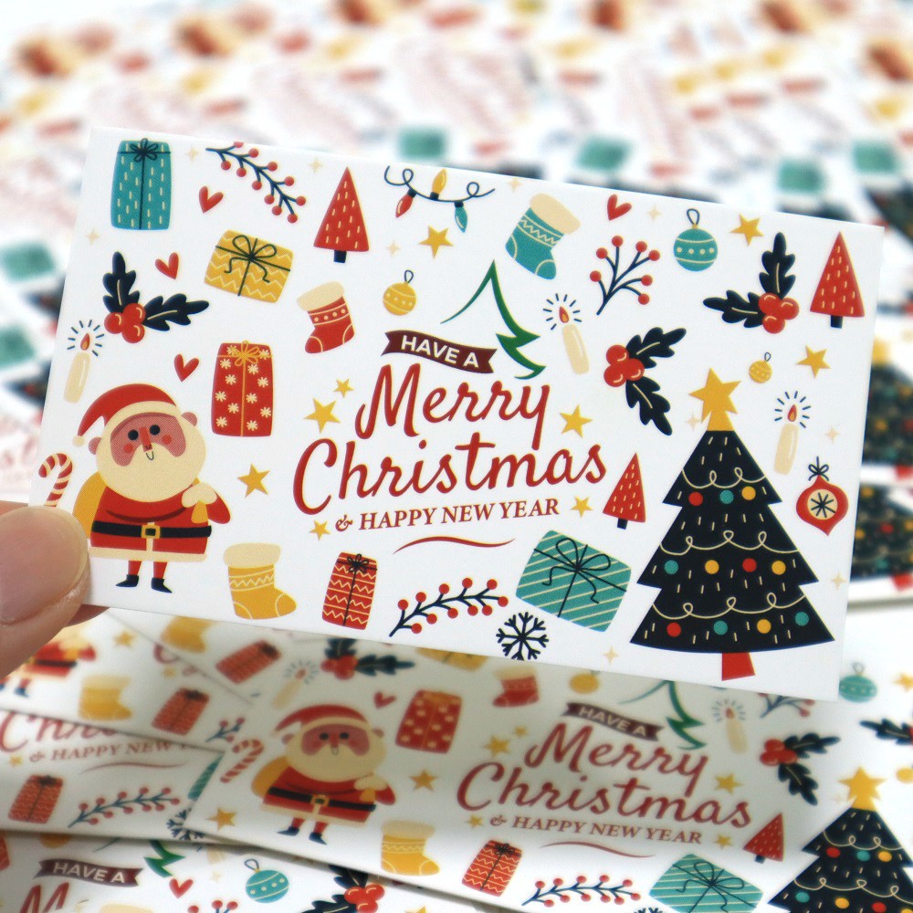 10-9x5,4 cm Buon Natale Felice Anno Nuovo Babbo Natale Cards pacchetto regalo feste vacanza Small Business