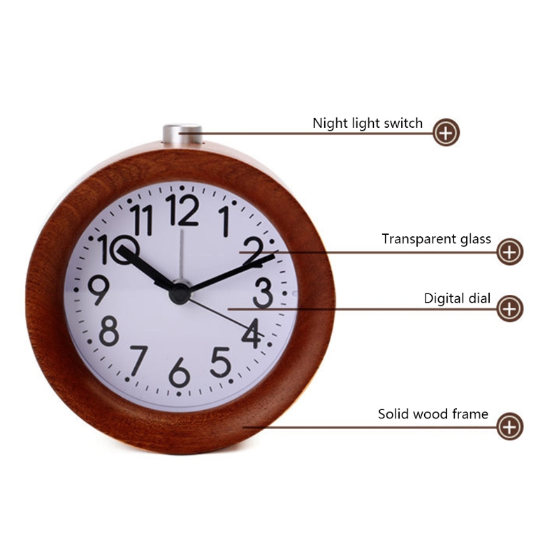 テーブルクロック、木時計、時計、家、子供用のテーブルクロック、ナイトライトデザインテーブルクロックビンテージ付き木製デスクトップ目覚まし時計