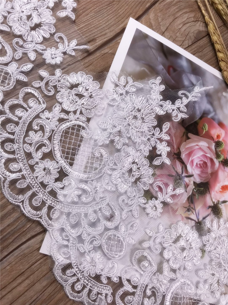 1YARD SY de style européen Blanc pur Ivoire Tabrics Veille de mariage Tiara Diy Bijoux fait à la main