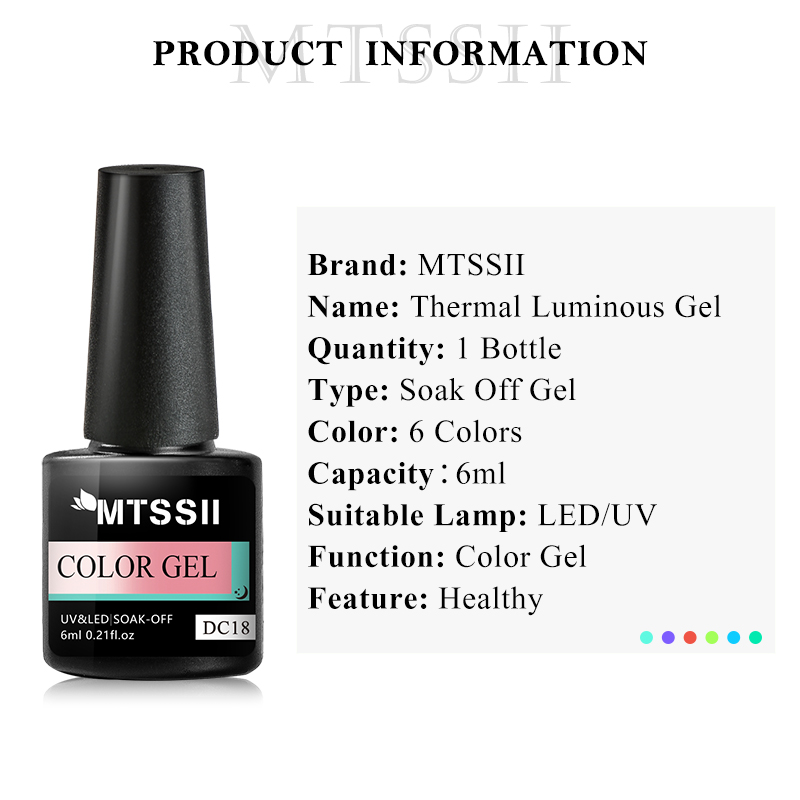 MTSSII Luminous Thermal Gel Nail Polish Set Glow In Dark Fluorescent UV Lamp Nails Gel Soak Off Gel Varnish