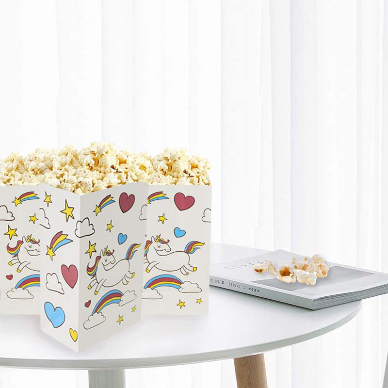 Scatola di popcorn un unicorno box regalo le borse di biscotti cioccolato 1 ° bambini decorazioni feste di compleanno borse da regalo baby shower forniture