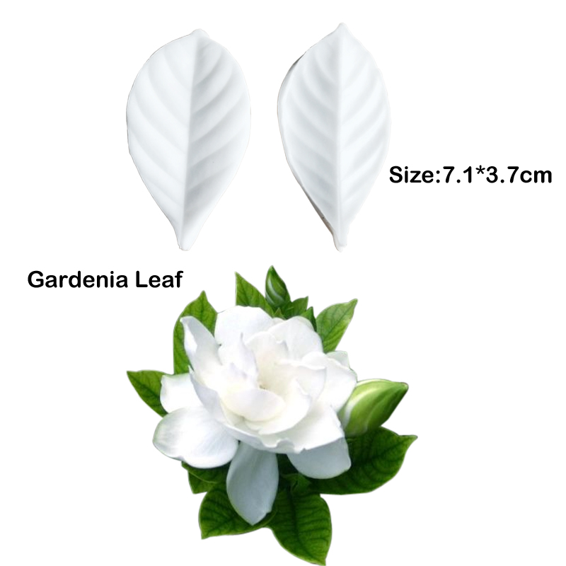Neue Gardenia Blattblütenaderer Silikonform Fondant Zuckerfahrzeug Gumpaste Harz Ton Papier Kuchen Dekoration Werkzeuge CS394